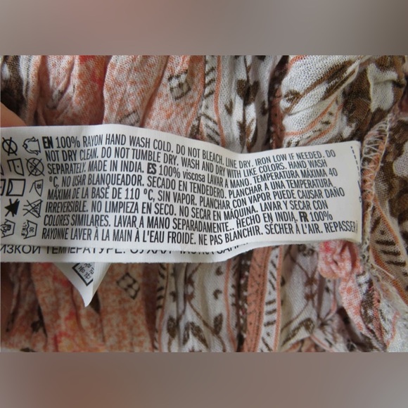 Forever 21+ "Peach/Ivory" Boho Tassel Mini Dress Women's 1X NWT - Picture 10 of 10